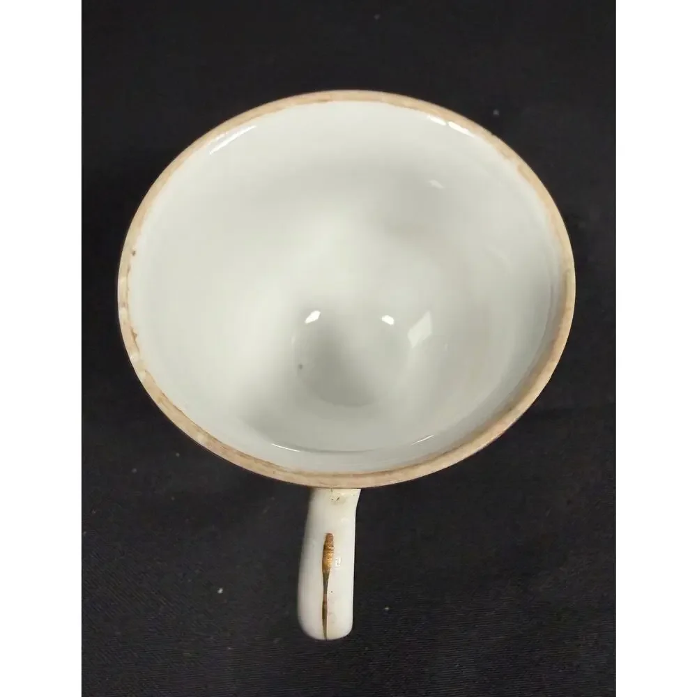 Vintage Nasco Japan Hand Painted Floral Teacup Pink Flower Gold Trim Mid Century